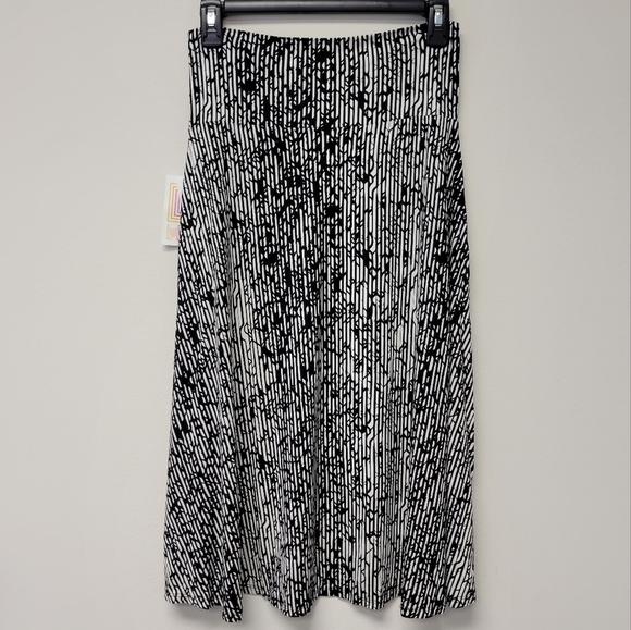 Lularoe Azure stripe A-line Skirt Black White Stripe S - Picture 2 of 9